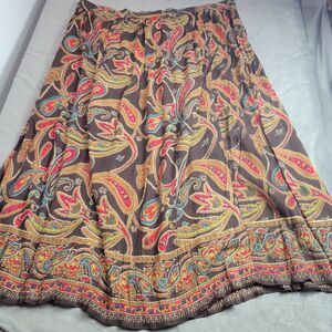 Handmade Maxi Skirt Womens Large Black Long Patchwork Modest Comfort Lined Top